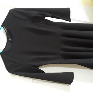 Express black hi-low fit & flare skater dress black high-low 3/4 sleeve LBD